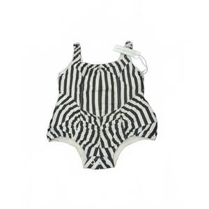 NEW WOVENPLAY girl's stripes one piece in black/white